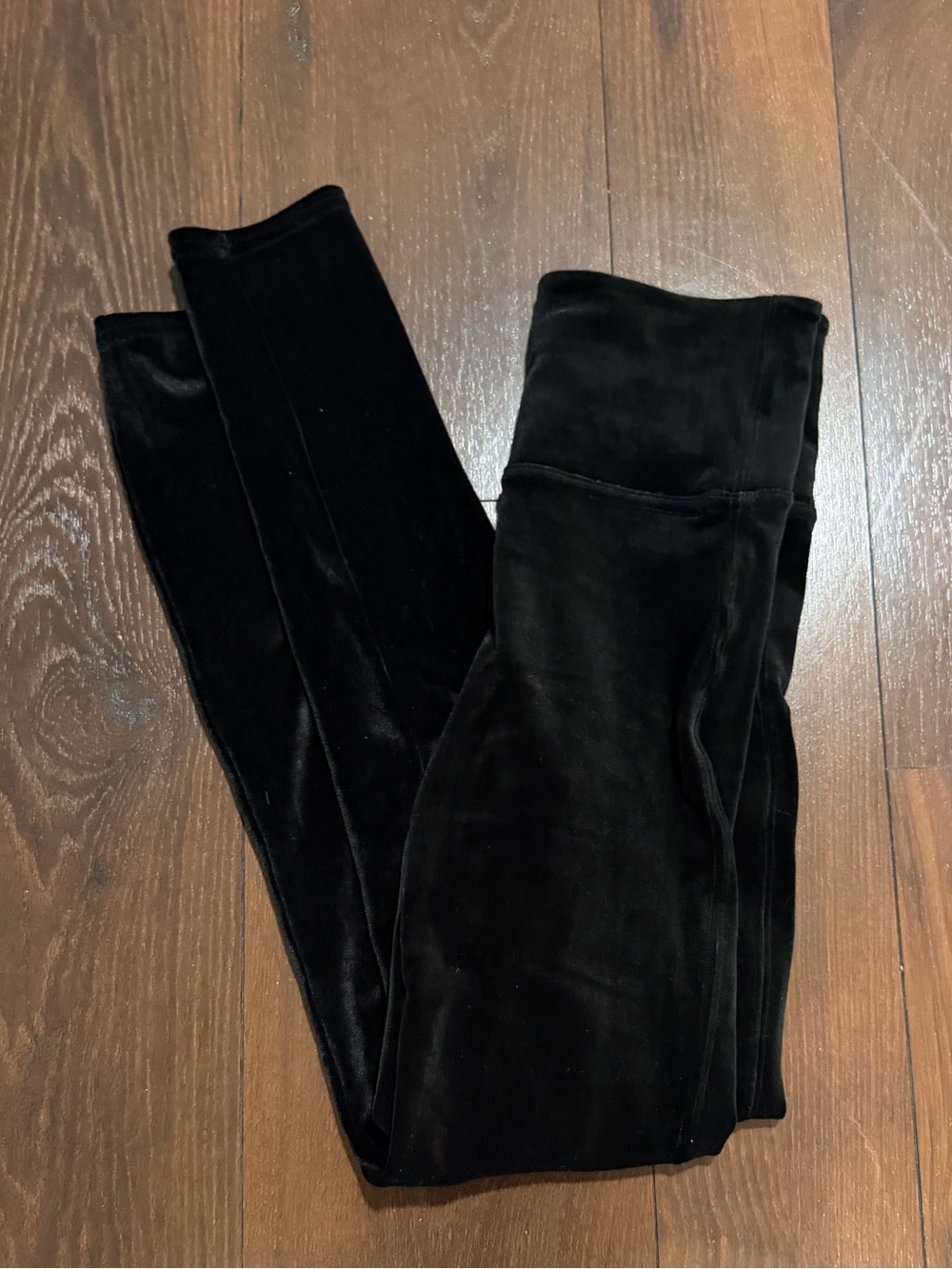 SPANX Black Velvet High Rise Leggings Size S Small  Shaping Pull On